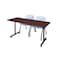 Kobe Rectangle Training Table, 72" W, 29" H, Laminate Top, Mahogany MKTRCT7230MH47GY - alternate 1